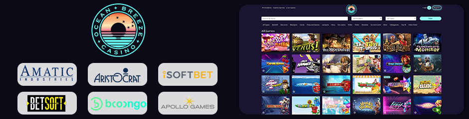 ocean breeze casino jeux et logiciels