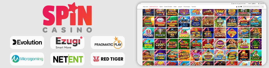 spin casino jeux et logiciels