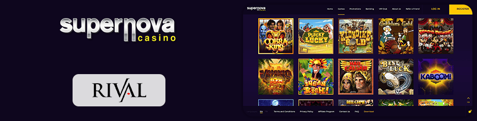 supernova casino jeux et logiciels