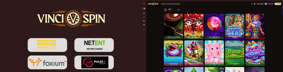 vincispin casino jeux et logiciels