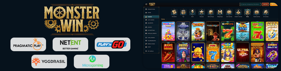 monster win casino jeux et logiciels