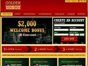 Golden Spins Casino website