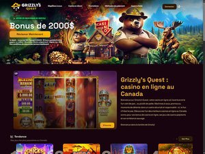Grizzly's Quest Casino website