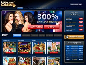 Lucky Spins Casino website