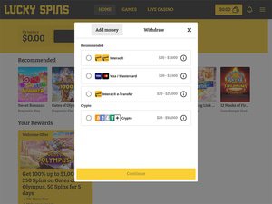 Lucky Spins Casino cashier