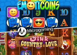 Machines à sous EmotiCoins et Oink Country Love de Microgaming