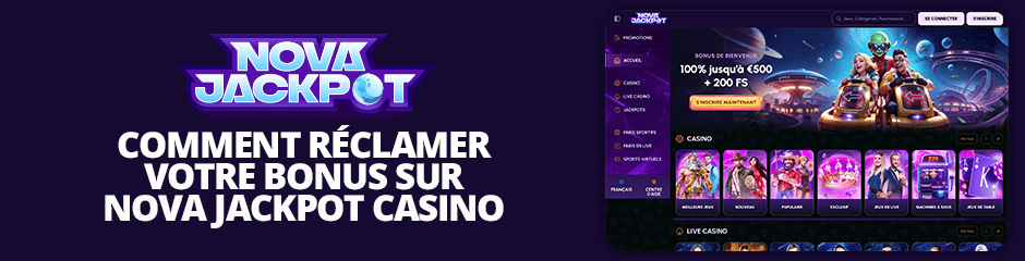 réclamer un bonus sur nova jackpot casino