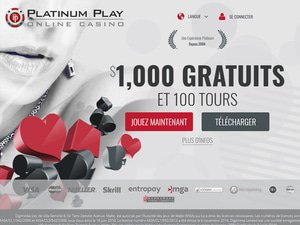 Platinum Play Casino website