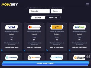 PowBet Casino cashier