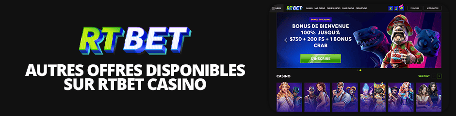 autres bonus disponibles sur rtbet casino