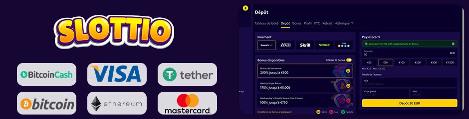 options bancaires de slottio casino