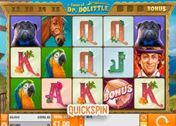 Sortie de la machine a sous Tales Of Dr Dolittle de Quickspin