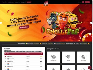 Spicy Jackpots Casino website