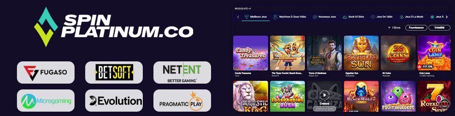 spin platinum casino jeux et logiciels