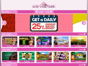 Spin Princess Casino website
