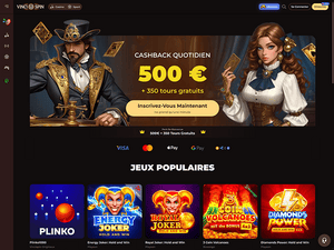 Vincispin Casino website