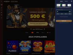 Vincispin Casino cashier
